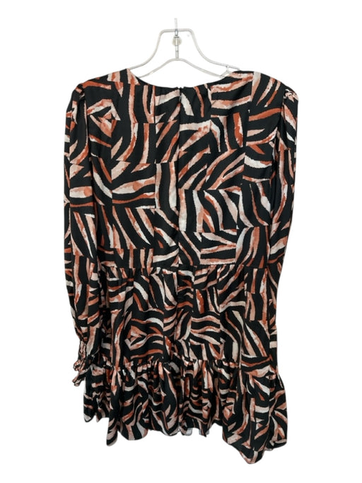 Willa Story Size M Black & Orange Polyester Long Balloon Sleeve Dress Black & Orange / M