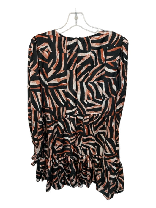 Willa Story Size M Black & Orange Polyester Long Balloon Sleeve Dress Black & Orange / M