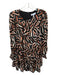 Willa Story Size M Black & Orange Polyester Long Balloon Sleeve Dress Black & Orange / M