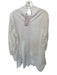 KLEID Size M White Cotton Mock Neck Long Sleeve Drop Waist Dress White / M