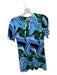 De Loreta Size S Green & Blue Cotton Short Sleeve Swirls Dress Green & Blue / S