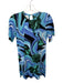 De Loreta Size S Green & Blue Cotton Short Sleeve Swirls Dress Green & Blue / S