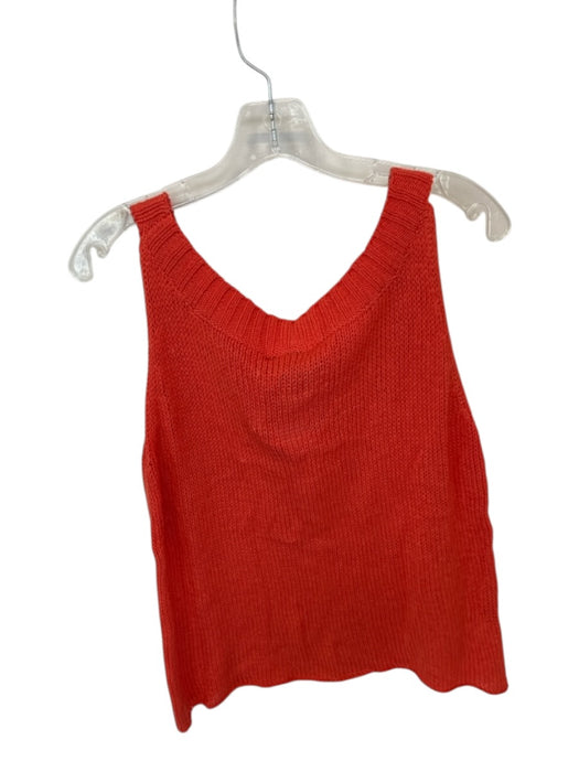Wooden Ships Size S/M Orange Cotton Blend Sleeveless Knit Top Orange / S/M
