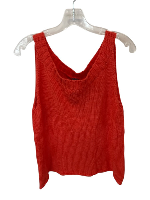 Wooden Ships Size S/M Orange Cotton Blend Sleeveless Knit Top Orange / S/M