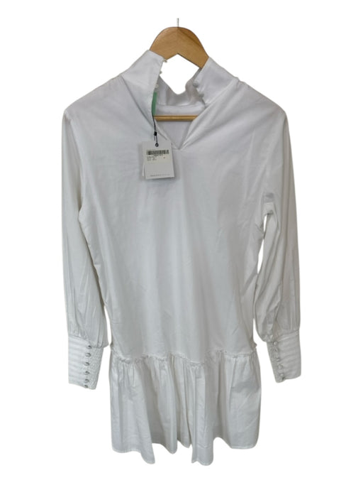 KLEID Size XS White Cotton Long Sleeve Drop Waist Dress White / XS
