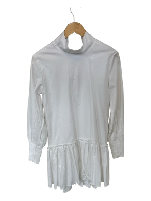 KLEID Size XS White Cotton Long Sleeve Drop Waist Dress White / XS