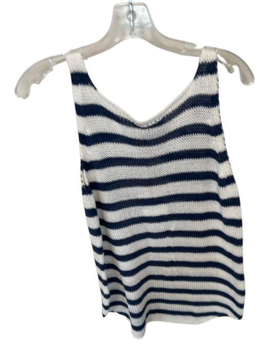 Wooden Ships Size S/M Navy & white Cotton Blend Sleeveless Knit Striped Top Navy & white / S/M