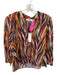 Willa Story Size L Orange & Purple Cotton Long Balloon Sleeve Animal Print Top Orange & Purple / L