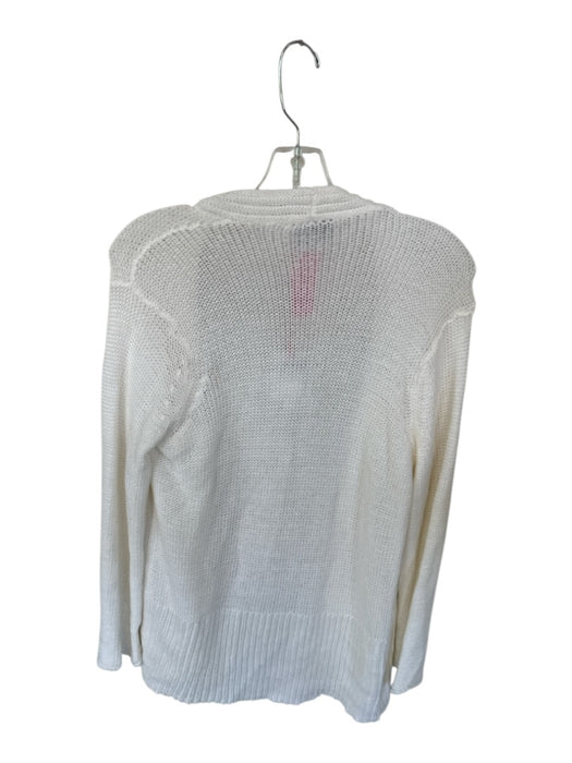 Wooden Ships Size M/L Ivory Cotton Blend Loose Knit Open Front Sweater Ivory / M/L