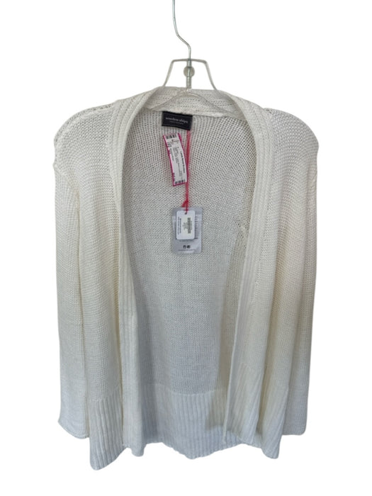 Wooden Ships Size M/L Ivory Cotton Blend Loose Knit Open Front Sweater Ivory / M/L