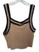 Trina Turk Size XS Tan & black Cotton Blend Sleeveless Crochet Detail Top Tan & black / XS