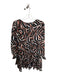 Willa Story Size L Black & Tan Polyester Long Sleeve Tiger Stripe Back Zip Dress Black & Tan / L