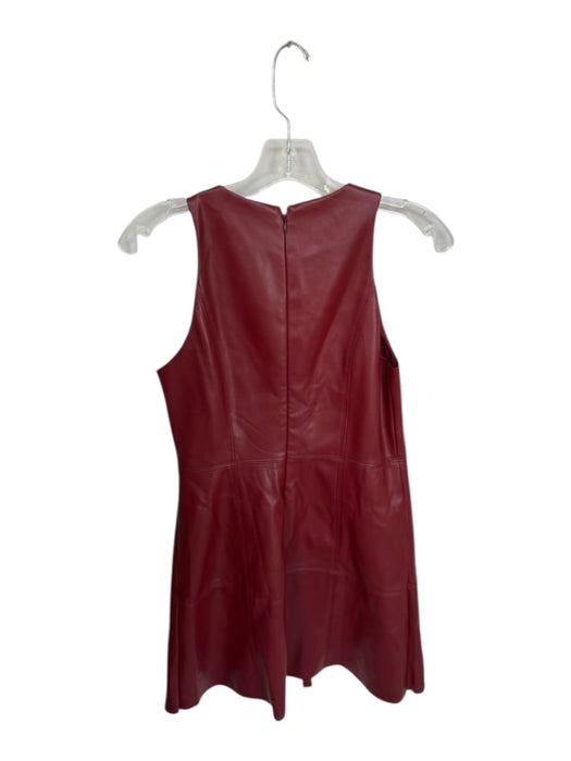 Willa Story Size XS Deep Red Vegan Leather Sleeveless Back Zip Dress Deep Red / XS