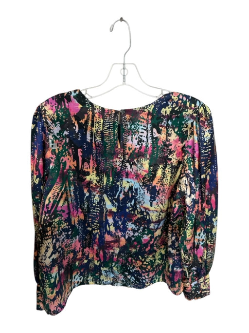 Willa Story Size L Green & Multi Polyester Long Balloon Sleeve Abstract Top Green & Multi / L