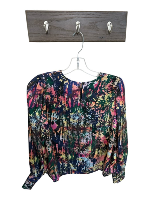 Willa Story Size S Green & Multi Polyester Long Balloon Sleeve Abstract Top Green & Multi / S