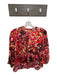 Willa Story Size M Brown & Orange Polyester Long Sleeve Ruffle Collar Top Brown & Orange / M