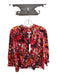 Willa Story Size M Brown & Orange Polyester Long Sleeve Ruffle Collar Top Brown & Orange / M