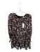 Willa Story Size M Black & Tan Polyester Long Sleeve Tiger Stripe Back Zip Dress Black & Tan / M