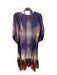 Willa Story Size S Purple & Rust Print Polyester Long Balloon Sleeve Ombre Dress Purple & Rust Print / S