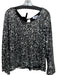 Olivia by Livro Size M Silver & Black Sequin Long Balloon Sleeve Back Tie Top Silver & Black / M