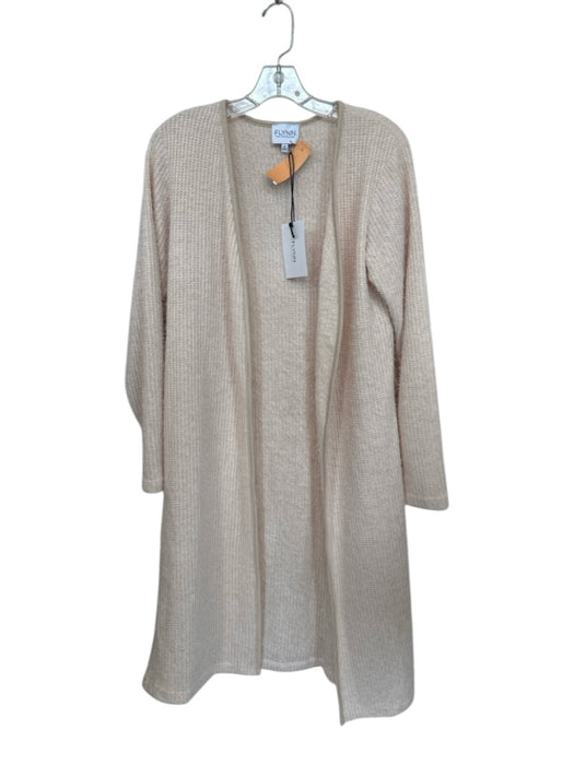 Flynn The Collection Size S Cream Polyester Long Sleeve Fuzzy Open Front Sweater Cream / S