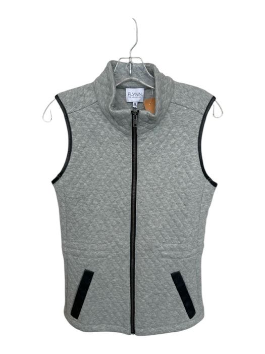 Flynn The Collection Size XS Gray & Black Polyester Quilted Full Zip Vest Gray & Black / XS