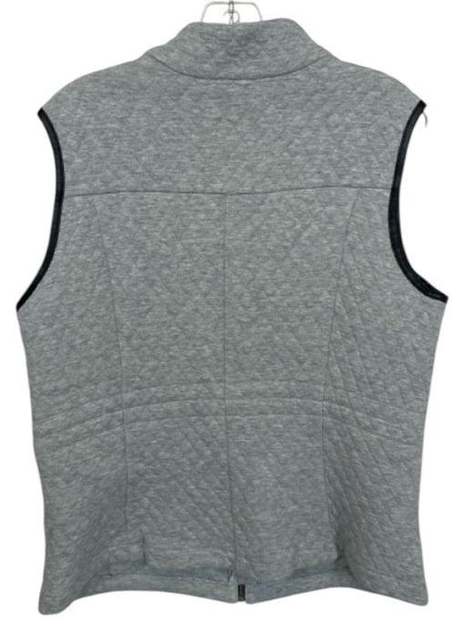 Flynn The Collection Size L Gray & Black Polyester Quilted Full Zip Vest Gray & Black / L