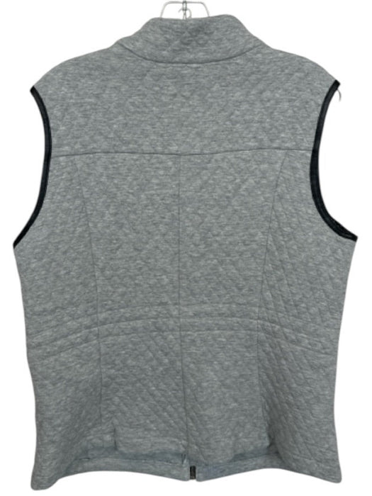 Flynn The Collection Size L Gray & Black Polyester Quilted Full Zip Vest Gray & Black / L