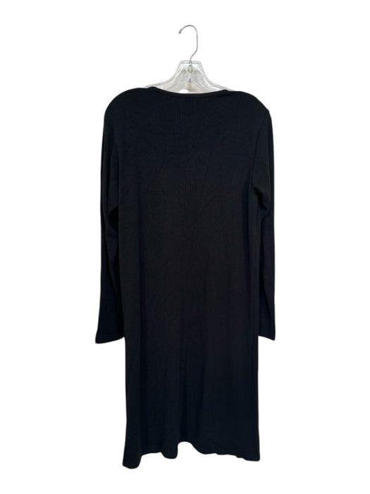 Flynn The Collection Size S Black Rayon Blend Long Sleeve Ribbed Long Sweater Black / S