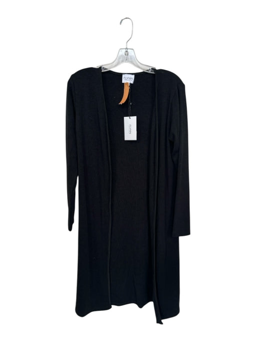 Flynn The Collection Size XS Black Rayon Blend Long Sleeve Ribbed Long Sweater Black / XS