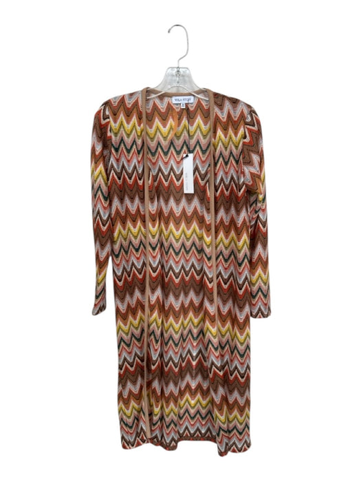 Willa Story Size XS Orange & Teal Print Polyester Blend Long Sleeve Sweater Orange & Teal Print / XS