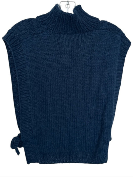 Veroalfie Size 2/M Navy & Purple Mohair Blend Sleeveless Cable Knit Sweater Navy & Purple / 2/M
