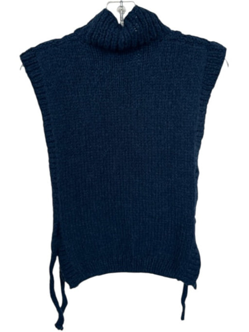 Veroalfie Size 1/S Navy & Purple Mohair Blend Sleeveless Cable Knit Sweater Navy & Purple / 1/S