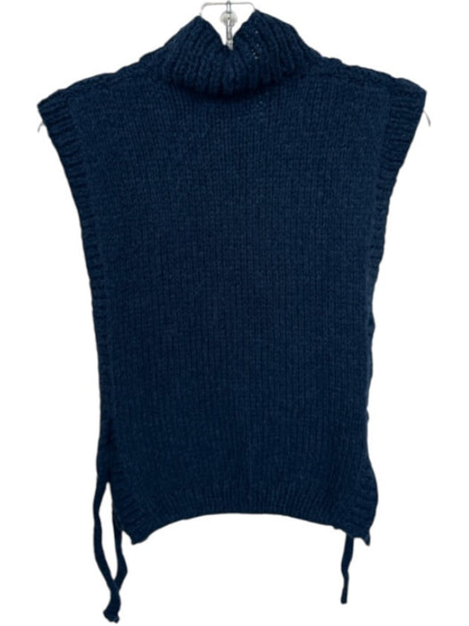 Veroalfie Size 1/S Navy & Purple Mohair Blend Sleeveless Cable Knit Sweater Navy & Purple / 1/S