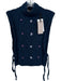 Veroalfie Size 1/S Navy & Purple Mohair Blend Sleeveless Cable Knit Sweater Navy & Purple / 1/S