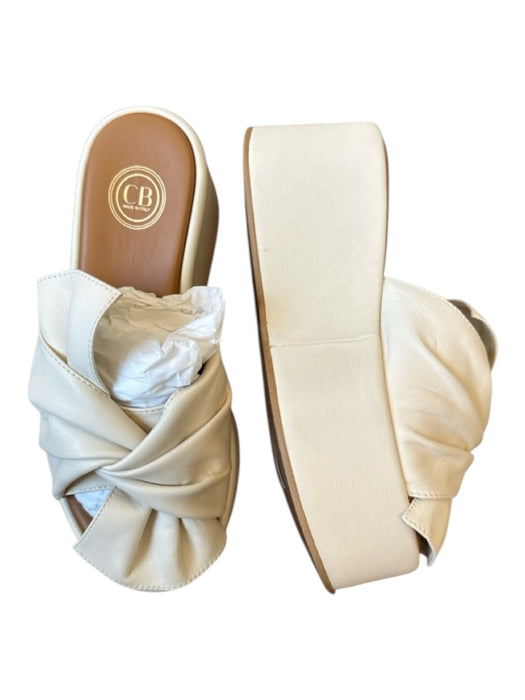 Camilla Benedetti Shoe Size 36 Cream Leather Platform Bow Mules Cream / 36