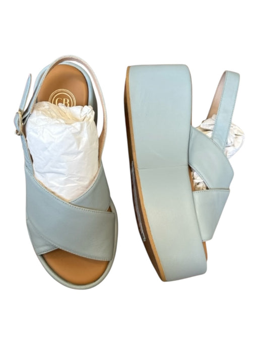 Camilla Benedetti Shoe Size 36 Slate Blue Leather Platform Ankle Strap Sandals Slate Blue / 36