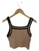 Trina Turk Size XS Tan & black Cotton Blend Sleeveless Knit Top Tan & black / XS