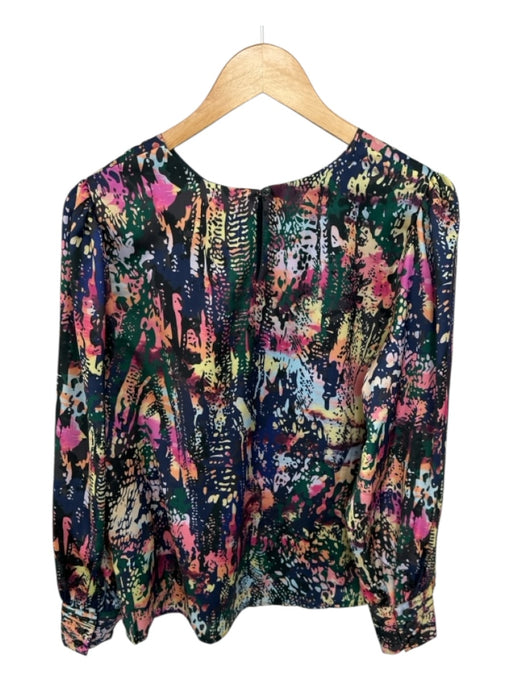 Willa Story Size L Green & Multi Polyester Long Sleeve Abstract Back button Top Green & Multi / L