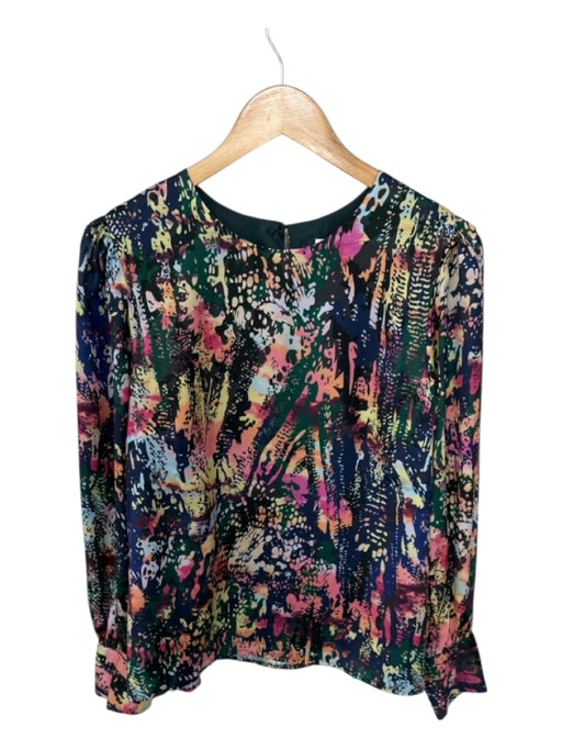 Willa Story Size L Green & Multi Polyester Long Sleeve Abstract Back button Top Green & Multi / L