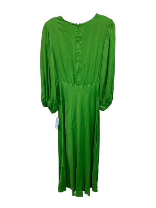 Farm Rio Size S Green Viscose Long Balloon Sleeve Cutout Drawstring Detail Dress Green / S
