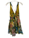 Nicole Miller Size 4 Multi Silk Blend Abstract Print Shimmer Dress Multi / 4