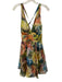 Nicole Miller Size 4 Multi Silk Blend Abstract Print Shimmer Dress Multi / 4