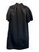 Celine Size Est S Black Silk & Wool Short Bubble Sleeve Elastic Neck Dress Black / Est S