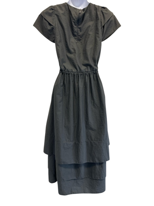 Brunello Cucinelli Size Est S Gray No Fabric Tag Cap Sleeve Layered Detail Dress Gray / Est S