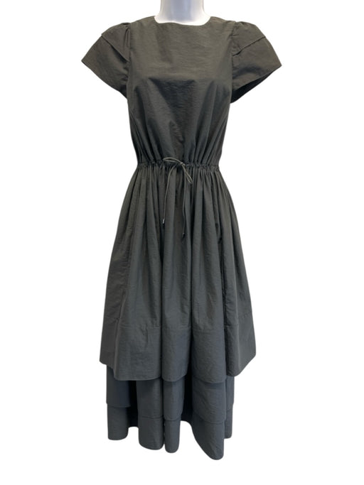 Brunello Cucinelli Size Est S Gray No Fabric Tag Cap Sleeve Layered Detail Dress Gray / Est S
