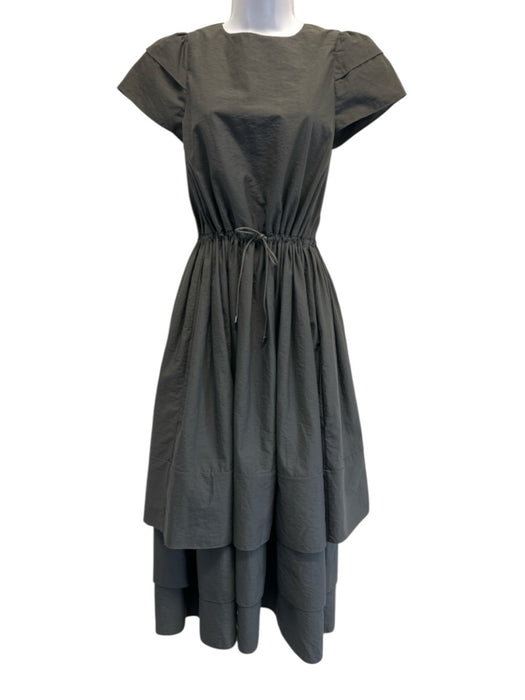 Brunello Cucinelli Size Est S Gray No Fabric Tag Cap Sleeve Layered Detail Dress Gray / Est S