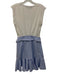 Veronica Beard Jeans Size M White & Blue Cotton Blend Striped Wrap Detail Dress White & Blue / M