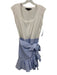 Veronica Beard Jeans Size M White & Blue Cotton Blend Striped Wrap Detail Dress White & Blue / M