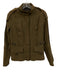 Burberry Size 6 Olive Brown Cotton Blend Zip Up Snap Button Front Utility Jacket Olive Brown / 6